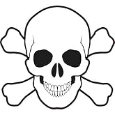 StickerTalk Skull and Cross Bones Vinyl Sticker, 5 inches by 5 inches