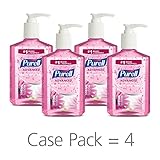 PURELL Advanced Hand Sanitizer Gel, Spring Bloom Fragrance, 8 fl oz Sanitizer Counter Top Pump Bottles (Pack of 4) - 3014-06-EC