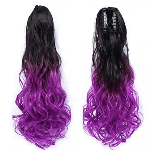 22 Inch Long Wavy Hair Ponytail Synthetic Wrap On