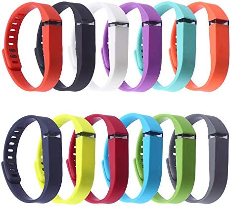 RIYUEMING 12PCS Replacement Bands Accessory with Metal Clasp for Fitbit Flex Bracelet Sport Wristband No Tracker