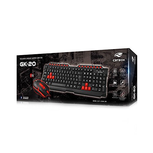 Kit Teclado e Mouse C3Tech Gamer GK-20BK