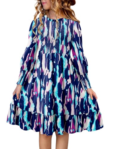 Yoklass Smocked Dress for Girl Fashion Puff Sleeve Ruffle… at Amazon