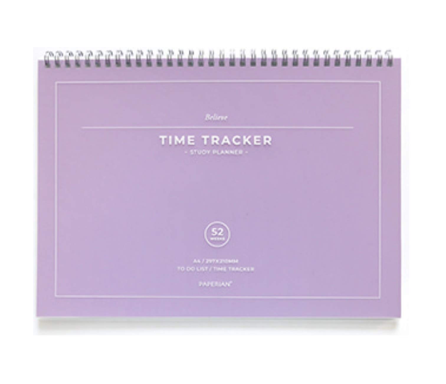 PAPERIAN Believe TIME Tracker - A4 Size Wirebound Undated Study Planner/to do List/Scheduler (Violet)