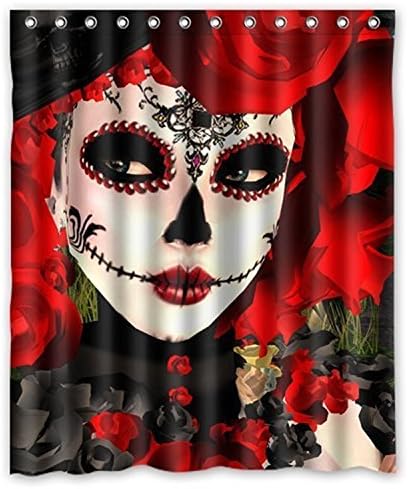 Hensu Custom Dia De Los Muertos Suger Skull WaterProof Polyester Fabric 60" x 72" Shower Curtain