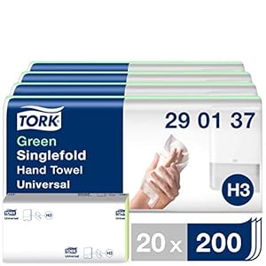 Tork groene Z-gevouwen papieren handdoeken universeel 290137 – H3 vouwhanddoeken voor papieren handdoek dispenser – 1…