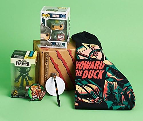 Marvel Collector Corps Animal Instinct Box - Black Panther Funko, Pop Rhino, Howard the Duck X-Lg T-shirt
