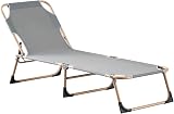 TRIOBLADE Heavy Duty Folding Sun Lounger 22mm Steel Frame 330lbs Grey view 8