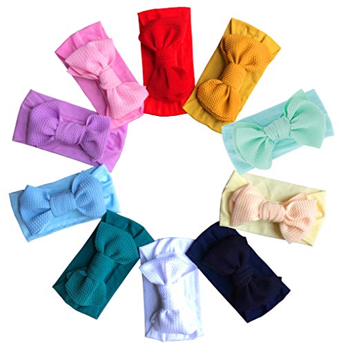 Baby Headbands Turban Knotted, Girl's Hairbands for Newborn, Toddler and Children's (10Pack-CL21)
