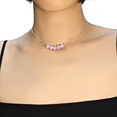 Nearawing Crystal Pendant Necklace 925 Sterling Silver Chain Necklace Adjustable Healing Crystal Necklace For Women