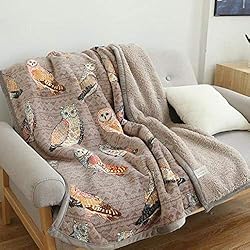 UKELER Flannel Sherpa Throws 60'' x 50'' - Cute