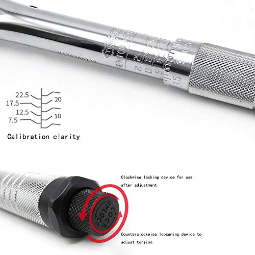 VICCKI 1/2 Inch Preset Adjustable Type Ratcheting Torque Wrench Tool