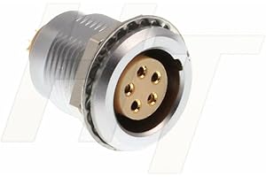 HANGTON CONNECT HangTon 2B Egg 305 Multipole Circular Metal Connector, Push-Pull Locking, Solder, Panel Mount (5 Pin, Socket)