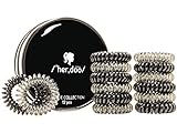 Sports Hair Ties from 'her,doo - Must for Swimming and Exercising - Great Gift for Swimmers and Workout Enthusiasts - Most Popular Size (One Size) - Various Colors to Choose from! (Black Diamonds)
