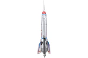 Changor Vintage Tin Rocket Toy Antique Decorative Collectible Rocket Ship Model for Home Bar Store, Tin Ship Push Toy for Col