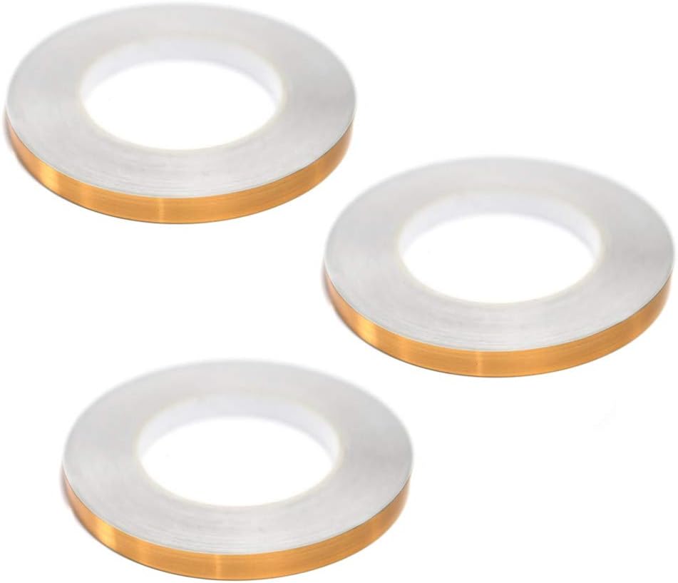 3Pcs Ceramic Tile Mildewproof Gap Tape for Furniture, Kitchen, Wall Tile Decoration,Self-Adhesive Ceiling Edge Banding Line Trim Strips for Floors, Countertops Room Floor Crevice Line Sticker (Gold)