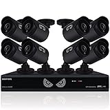 Night Owl Security, 16 Channel 1080 Lite HD Analog Video Security System with 1 TB HDD and 8 x 720p HD Wired Cameras (Black)