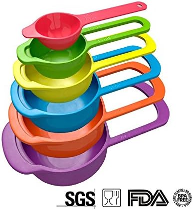6pcs Plastic Kitchen Measuring Spoon Colorfaul Liquid Powder Cake Tools Measuring Spoons Kitchen Accessories