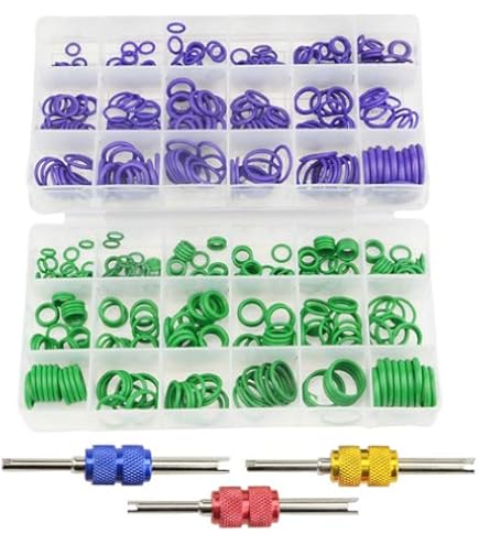 ECYC 530 Pcs Green Rubber O Ring Kit, 18 Sizes Rubber Sealing Washer Gasket O Rings