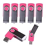 LHN® (Bulk 5 Pack) 2GB Swivel USB Flash Drive USB 2.0 Memory Stick (Pink)