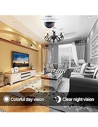 Cámara inalámbrica WiFi de cúpula SV3C 720P HD CCTV Cámara IR LED Visión nocturna Cámaras de Seguridad Detección de Movimiento Cámaras de Vigilancia IP para Interior Soporte Max 64GB SD Tarjeta