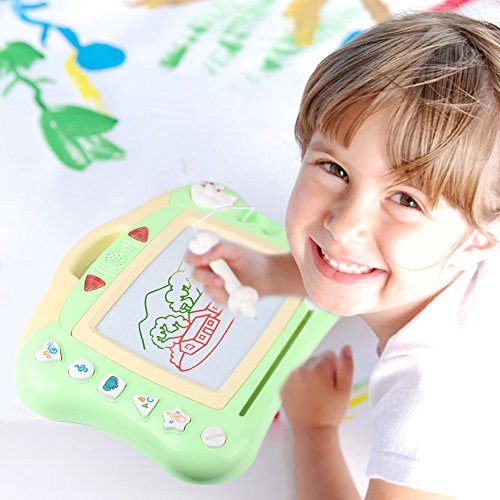 Tomons Magnetic Doodle Board, Musical Drawing Board with Light and Music, Erasable Sketching Pad for Toddlers,Music Toys for Writing Painting and Learning - Green - Thumbnail 4