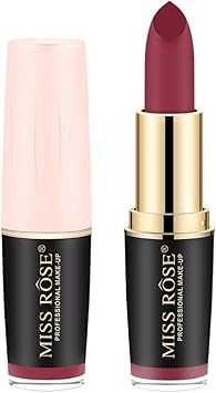 Iyudsgirh Rouge à Lèvres Mat Miss Rose Matte Gold Tube Red