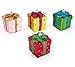 SANNO 2“ Christmas Gift Box Balls Ornaments,Shatterproof Gift Boxes Assorted Colors Glitter Dots Design for Xmas Trees, Parties, and Holiday Christmas Decoration Ornaments,4pcs/ Set