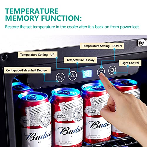 Kalamera 24 inch Beverage Refrigerator 154 Cans Capacity Beverage
