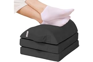 TOKSAY Large Size Foot Rest for Under Desk with 3 Adjust Heights- Memory Foam Foot Stool - Back, Lumbar, and Knee Pain Relief - Perfect for Office, Home, Working and Gaming Use (Black)