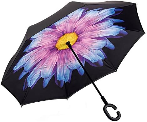 Double Layer Inverted Windproof Umbrella Car Reverse Folding UV Protection Umbrella by Yeipis (Coloured Glaze)