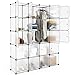 LANGRIA 20 Cubby Wardrobe Closet System Cube Organizer Plastic Storage Cubes Drawer Unit, DIY Modular Bookcase Cabinet with Translucent Design for Clothes, Shoes, Toys (White)