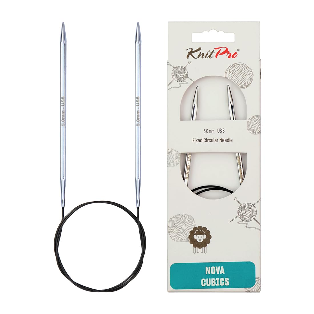 KnitPro Nova Cubics Fixed Circular Needles 40" (100cm) | 5.00mm