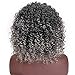 Afro Curly Hair Black Gray Wigs with Bangs Mixed Color Shoulder Length Hair Short Synthetic Kinky Curly Wigs for Black Women Shoulder Length Heat Resistant Fiber Wig
