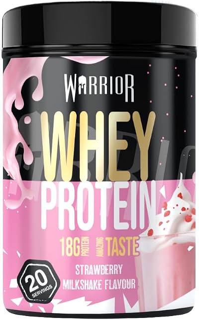 Warrior Whey Protein Powder 500g Strawberry Milkshake 20 Servings High Protein