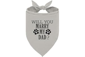 ZPPRJF Will You Marry My Dad? Dog Bandana, Light Color Dog Bandana, Funny Wedding Pet Dog Bandana, Dog Engagement Announcement Dog Bandana, Gift for Dog Lover, Dog Bandana for Small Medium Large Dogs (D75)