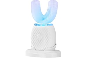 Ultrasonic Automatic Toothbrush, Ultrasonic U-Shaped Toothbrushes for Adult, 360° Electric Sonic Tooth Brush with Automatic T