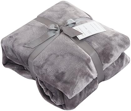 Caitlin White Throw Blanket for Couch/Sofa/Bed,Luxury Super Soft Microplush Velvet,60"x80",Grey