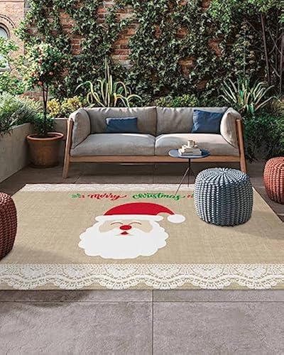 CHARMHOME Indoor Outdoor Rugs 5'x8' Waterproof Patio Rug Camping