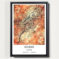Oviedo Map Poster, Spain Map Art Poster, Map Decor