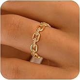 Coshilta 14K Gold Plated Cubic Zirconia Ring for Woman, Multi CZ Simulated Diamond Cluster Ring Marquise Round Rings Thin Stackable Knuckle Band Trendy Jewelry Gift Size 6-10