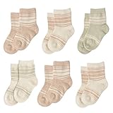 Niteo Certified Organic Cotton Baby Socks 6-Pack: Natural Colors, No Dyes