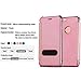 AMASELL Wallet Case for iPhone 6 Plus and iPhone 6s Plus, Luxury Electroplate Flip Leather and Clear View Window Mirror Case Cover for iPhone 5.5 inches, Rose Gold