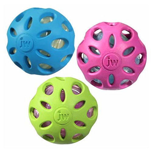 JW Pet Company 47014 Medium Crackle Heads Ball Dog Toy Assorted Colors