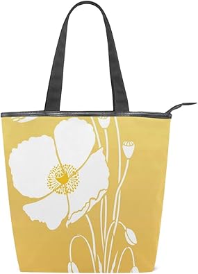 Amazon Cw Story ケシの花 キャンバストートバッグ レディース 大容量 大人可愛い かわいい おしゃれ カバン マザーズバッグ ショッピングバッグ 通勤 通学 習い事 Cw Story ハンドバッグ