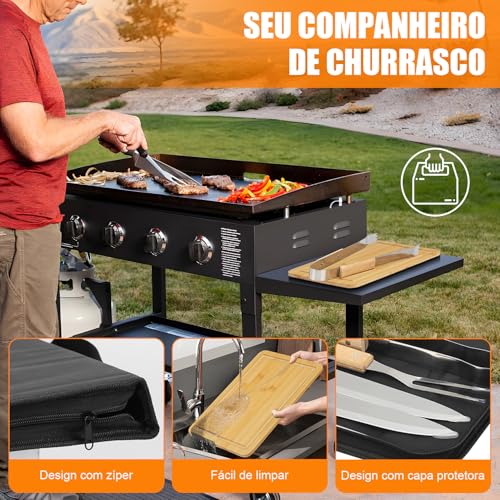 Jogo para Churrasco Inox 6 peças, Kit de Churrasco com Tábua de Bambu, Kit Tábua para Churrasco, Kit Churrasco com Tabua, Kit Churrasco Conjunto, Facas para Churrasco, Jogo de Facas