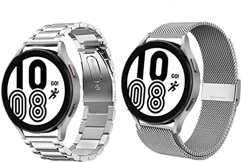 Acestar 2pack Watch Bands For Samsung Galaxy Watch 4 Bands 40mm 44mm Galaxy Watch 4 Classic Bands 42mm 46mm Solid Stainless Steel Metal Link Bands Mesh Loops Magnetic Closure Bands Fit Galaxy Watch 4 Price