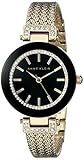 Anne Klein Women's AK/1906BKGB Swarovski Crystal-Accented Watch with Gold-Tone Mesh Bracelet (Watch)