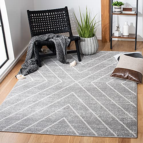 SAFAVIEH Adirondack Collection Area Rug - 5'1" x 7'6", Grey & Ivory, Modern Geo…