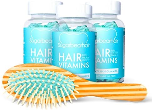 SUGARBEARHAIR VITAMINS 3 Month Supply with free hairbrush