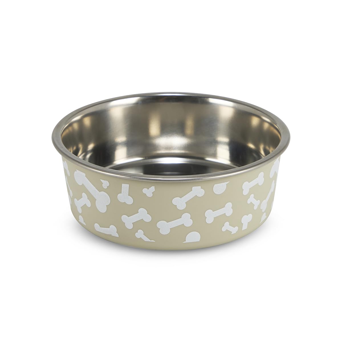 Petface White Bones Print Deli Dog Bowl, 14 cm